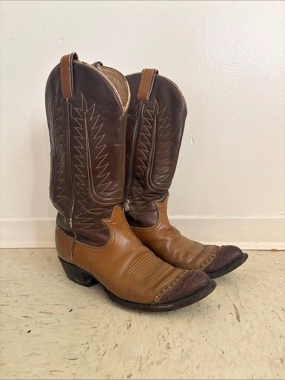 Vintage Tony Lama Western cowboy boots Western Boots Brown US 8